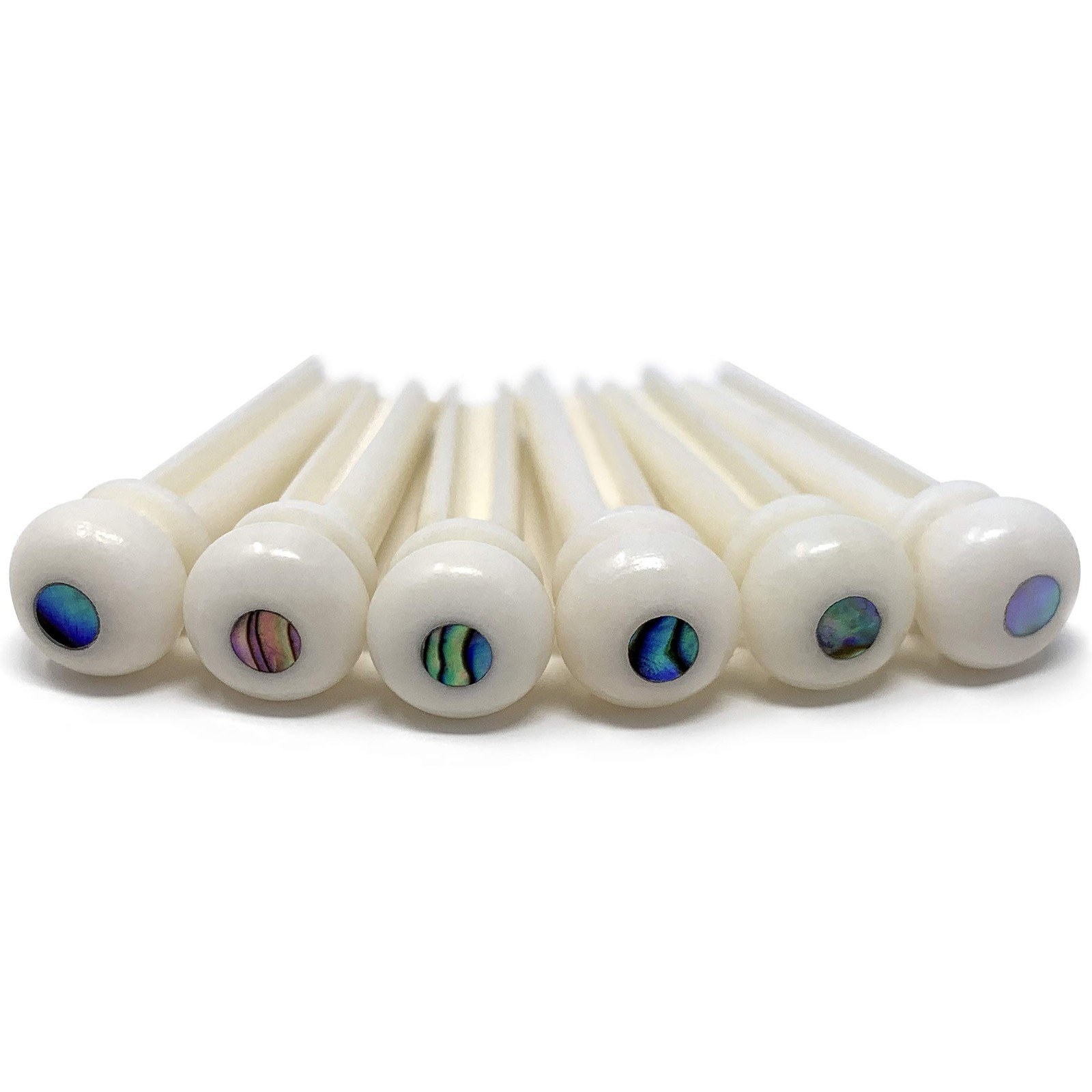 Slotted Pure Bone Bridge Pins with Abalone Dot Inlay for 6 & 12 String Acoustic