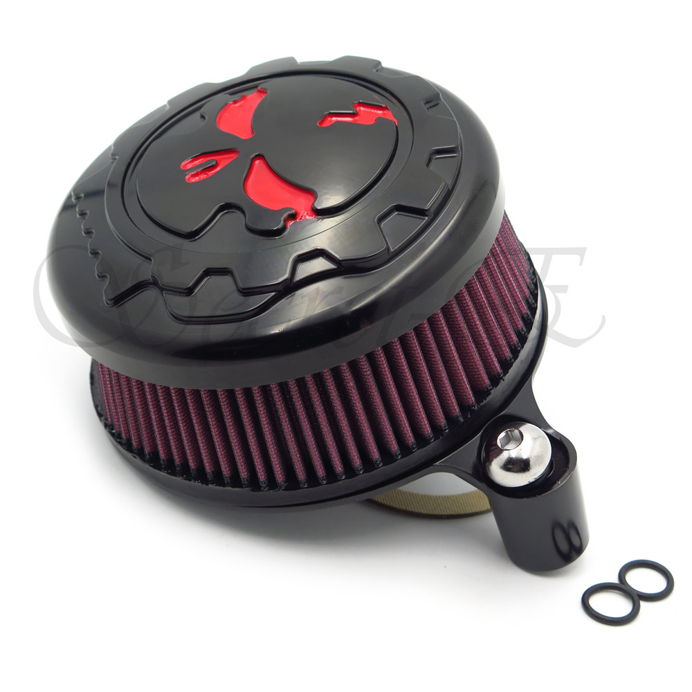 Black Skull Air Cleaner Kit For Harley 2008-2017 Road King FLHR Road Glide FLTRX
