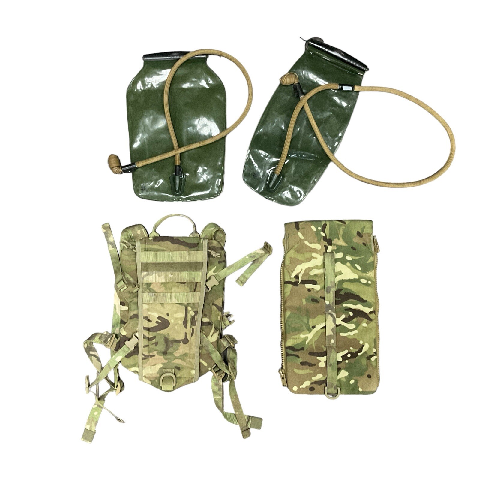 Assorted British Army VIRTUS 3L Hydration Pack Parts: ZipPouch / Rider / Bladder