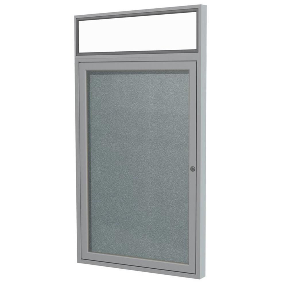 Ghent's Vinyl 36" x 24" 1 Door Enclosed Headliner Bulletin Board in Stone
