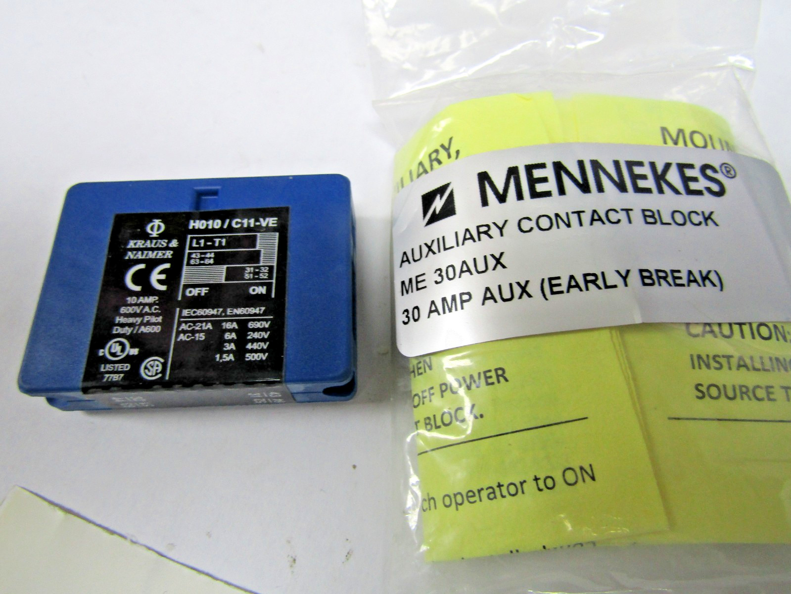 ✌️2) NEW MENNEKES ME 30AUX  30 AMP AUX EARLY BREAK LOT OF 2