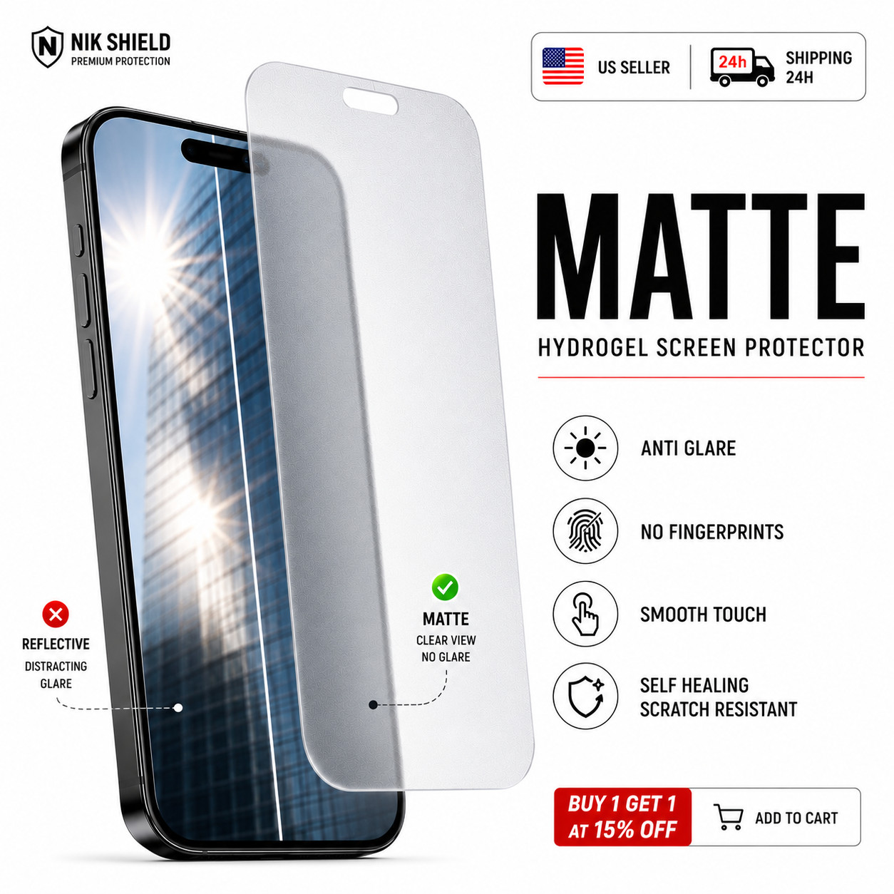Anti-Glare Matte Soft Screen Protector For iPhone 17 16 15 14 13 12 Pro Max Plus