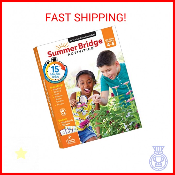Summer Bridge Activities 4th to 5th Grade Workbooks All Subjects, Math, Language