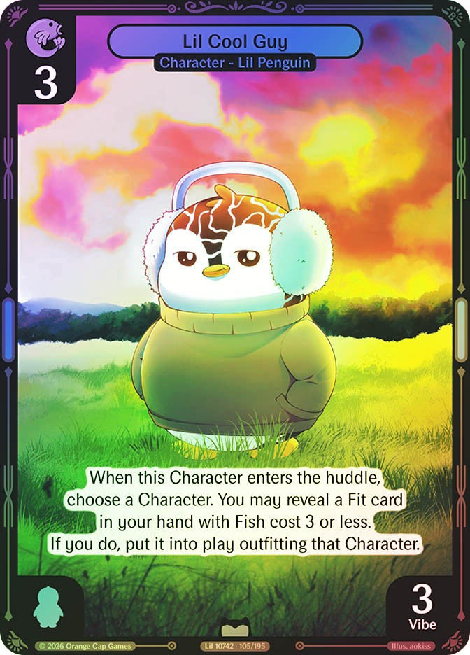 Vibes TCG  FOIL  Lil Cool Guy  - Birb & Pengu Card # 105