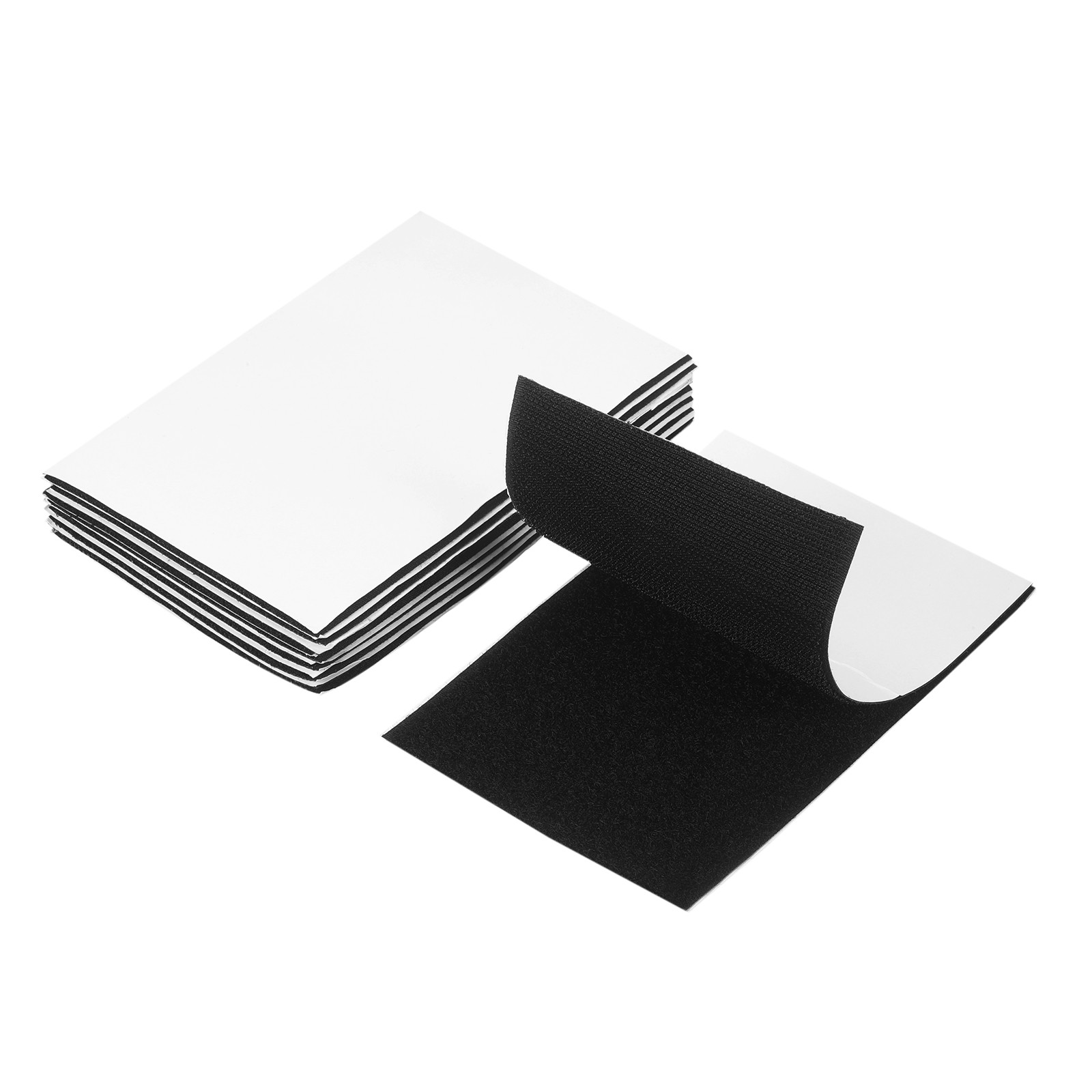 8 Pcs 6 x 4 Inch Hook and Loop Tape with Adhesive for Home Office Wall, Black