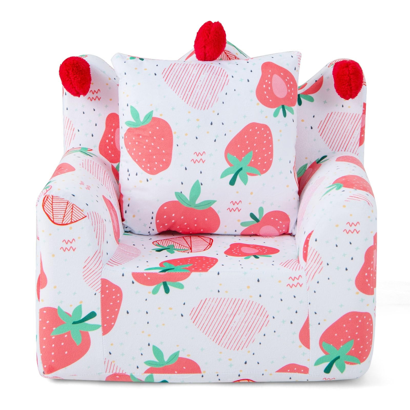Toddler Couch, Crown Shaped Kids Chair w/Bonus Pillow, Comfy Kids Playroom Fu...