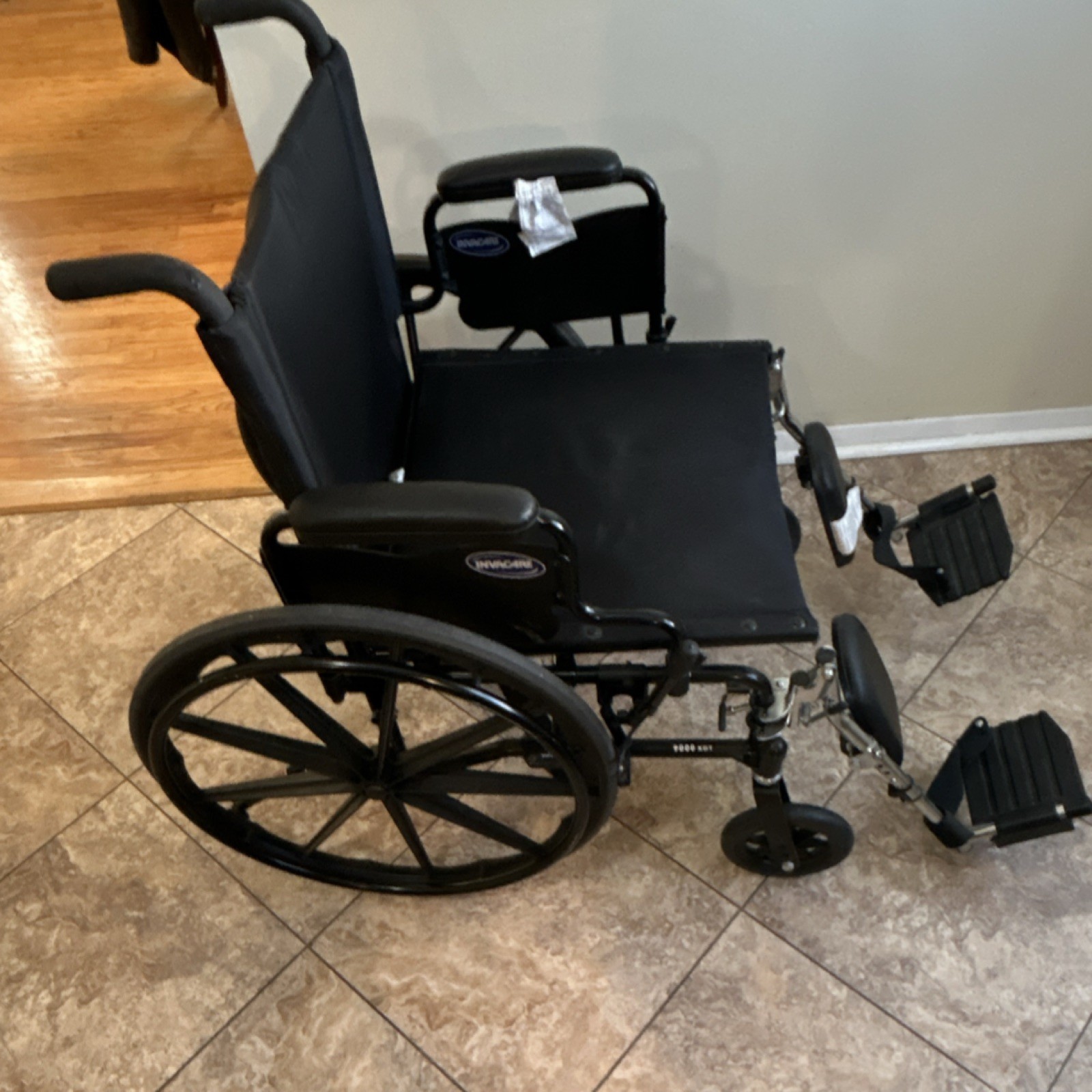Invacare 9000 XDT Manual Wheelchair Foldable Elevating Leg Rest Black