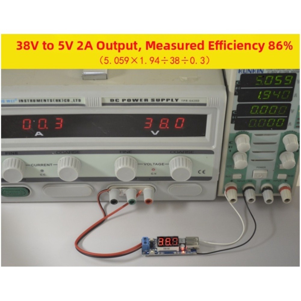 DC 4 5 to 40V Step Down Power Supply Module with USB Charger and Voltmeter