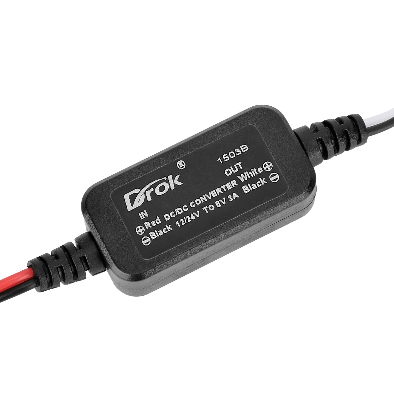 DROK 12V to 6V Step Down Converter, DC 11-32V to 6V 3A Buck Converter, 24V 12...