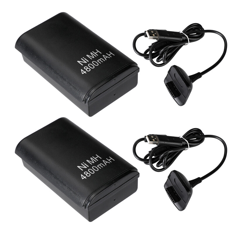 4x Rechargeable Battery Pack Charger Cable Dock For Xbox 360 Wireless Controller