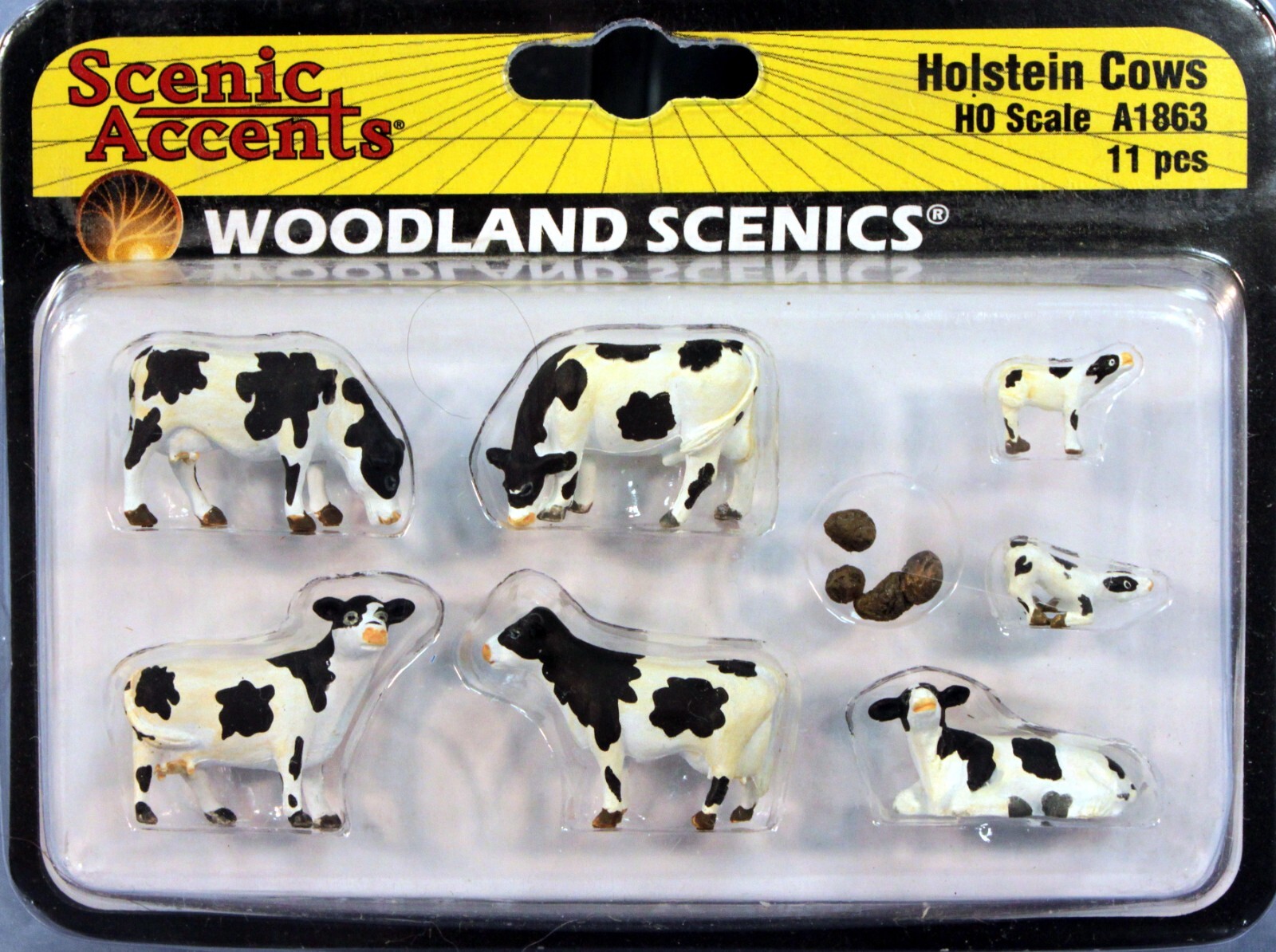 Woodland Scenics HO/HOn3 Set of Holstein Cows (1863)