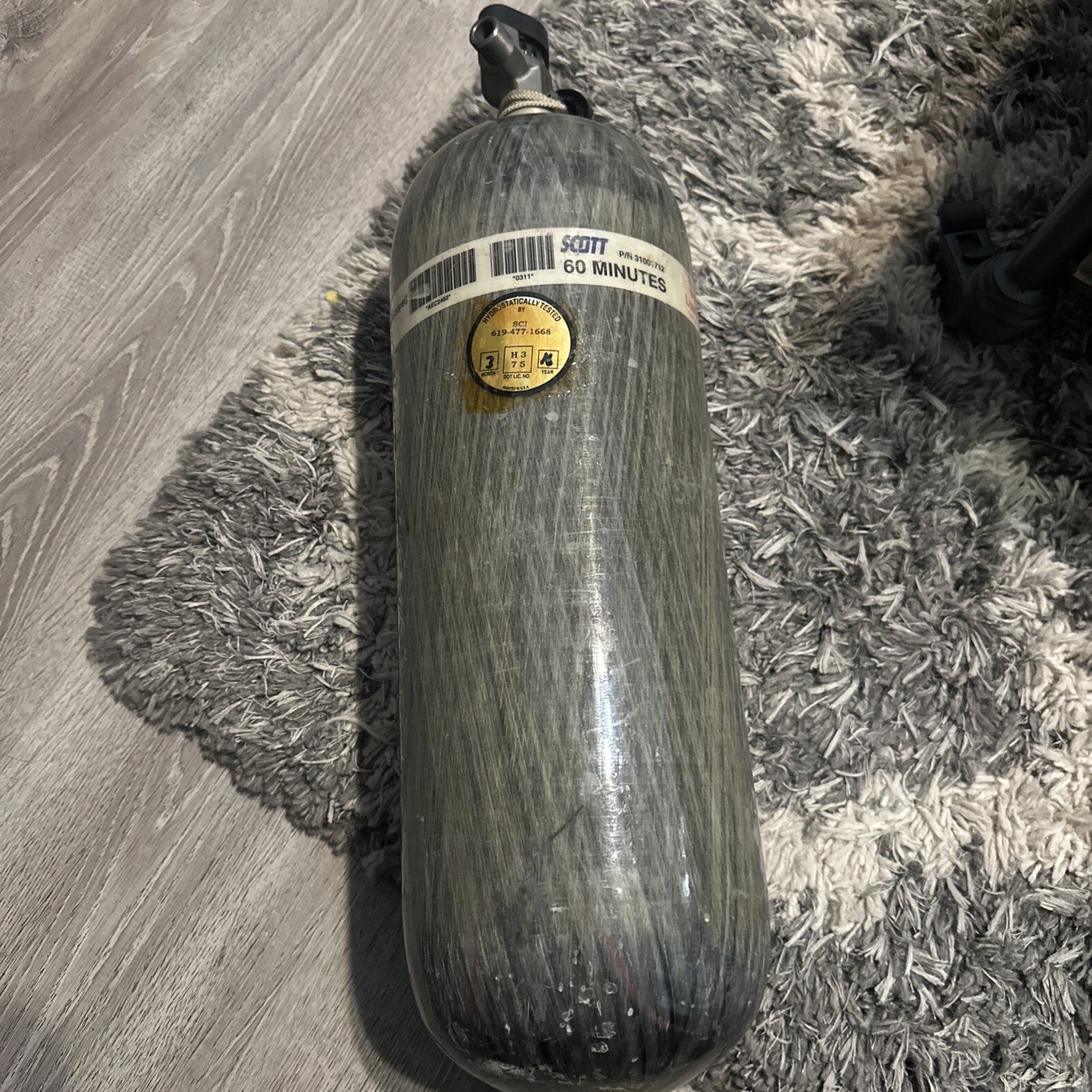 Scott 4.5 SCBA 4500 PSI 45 min Cylinder Tank Carbon Bottle w/ valve 31001712