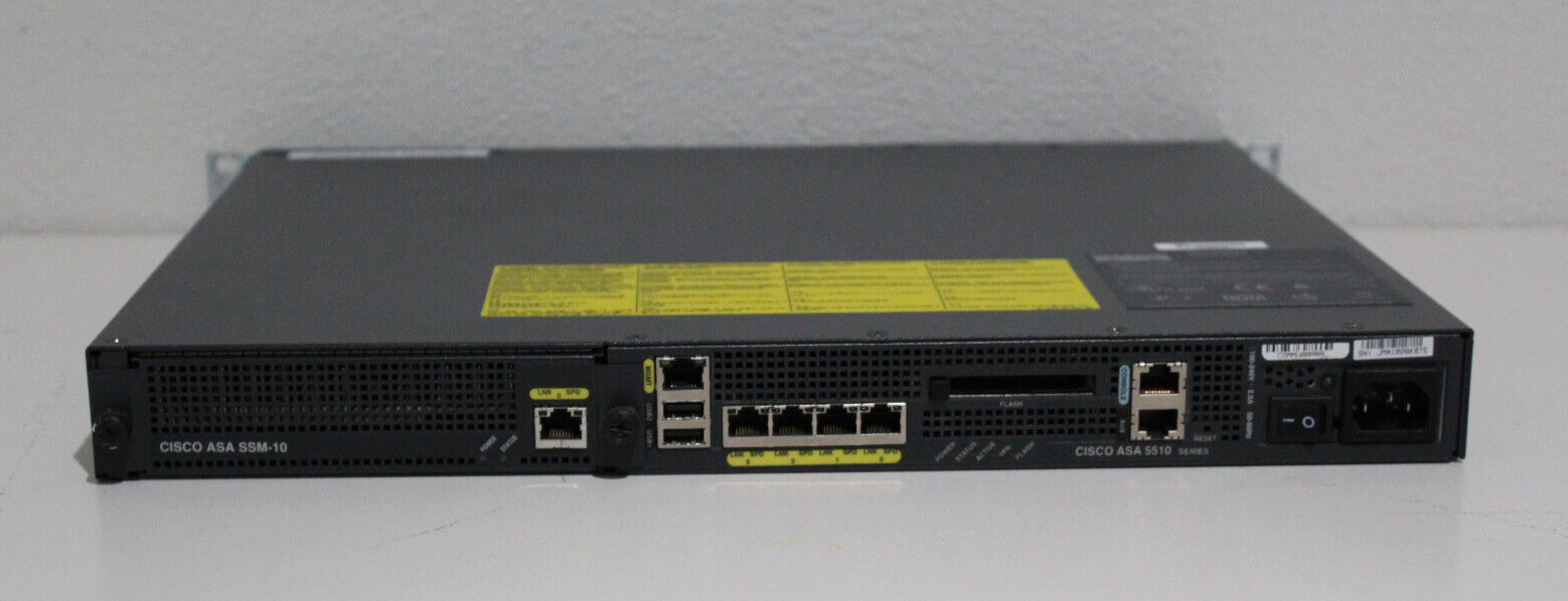 Cisco ASA 5510 Adaptive Security Appliance Firewall ASA5510 + SSM-10 Module