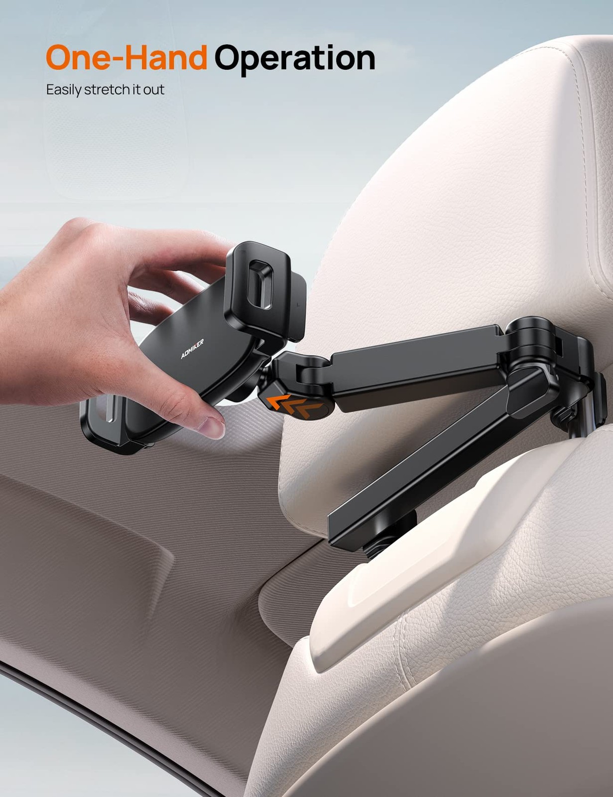 iPad Holder Car Headrest Stretchable Arm 2025 Adjustable Tablet Mount for Ca...
