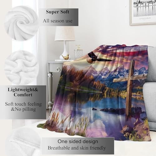 Spirit of Freedom Majestic Eagle Blanket,American Flag Cross 50x60in Eagle 02