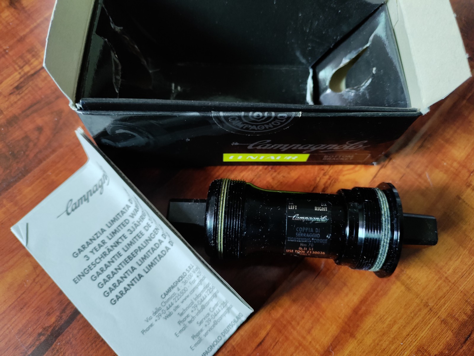 Campagnolo Centaur Bottom Bracket Square Taper ISO English 111mm NEW BB5-CE1G