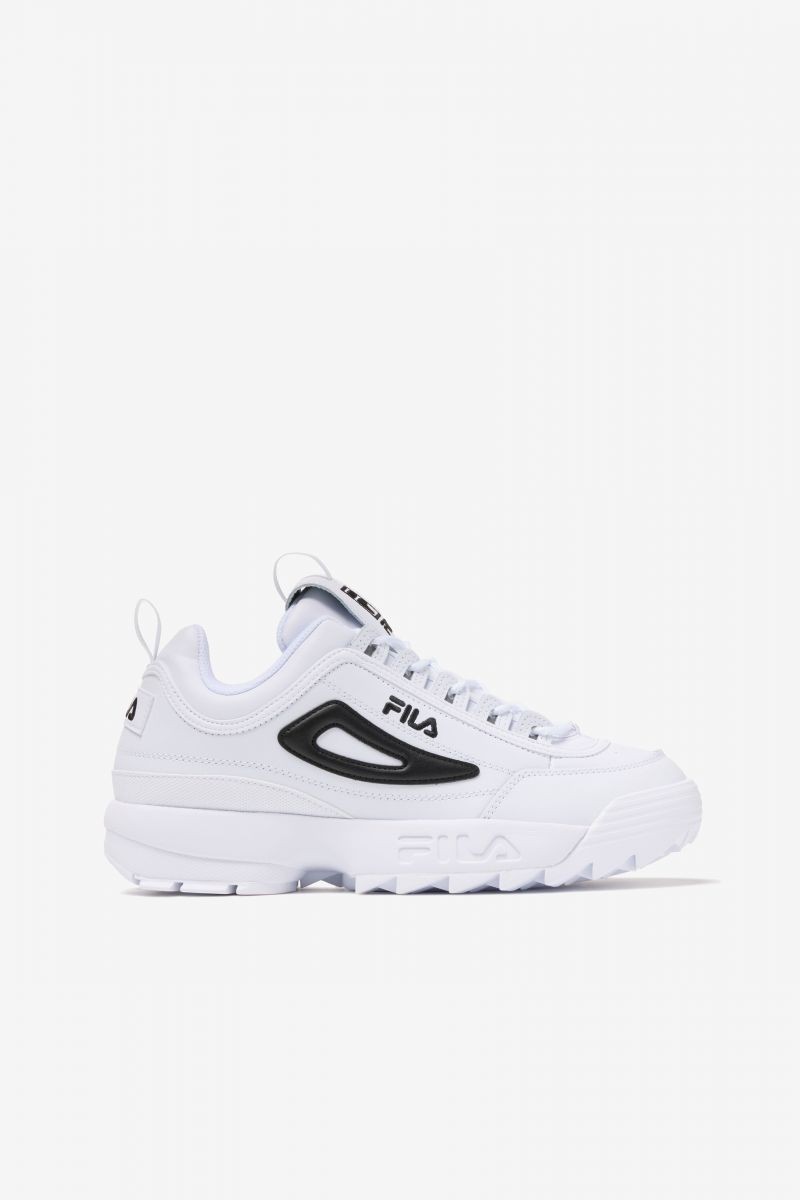 FILA Men's Disruptor Premium White/White/Black - 1XM02332-112, White/White/Black
