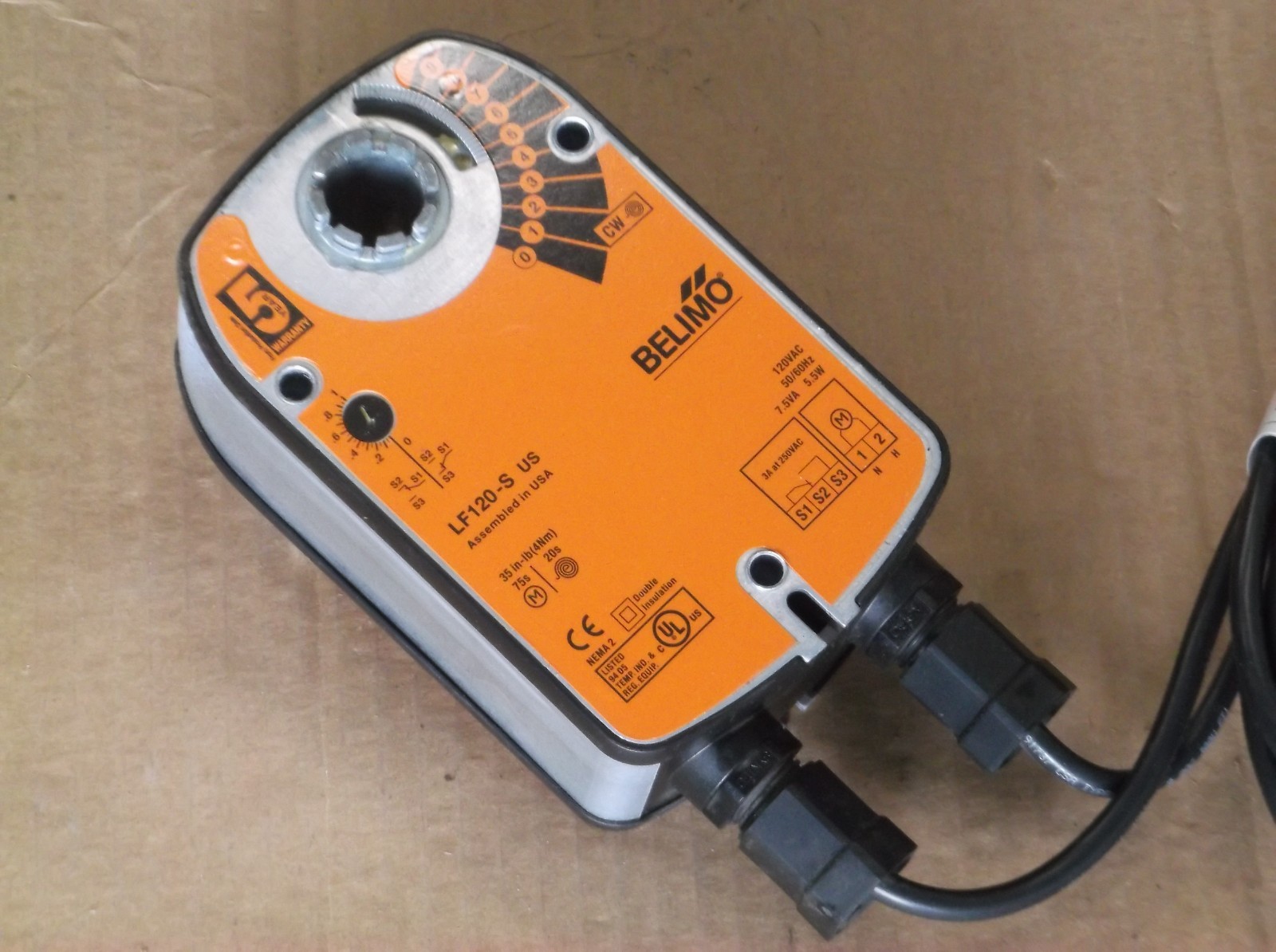 Belimo LF120-S US Spring Return Actuator 100-120 VAC NIB