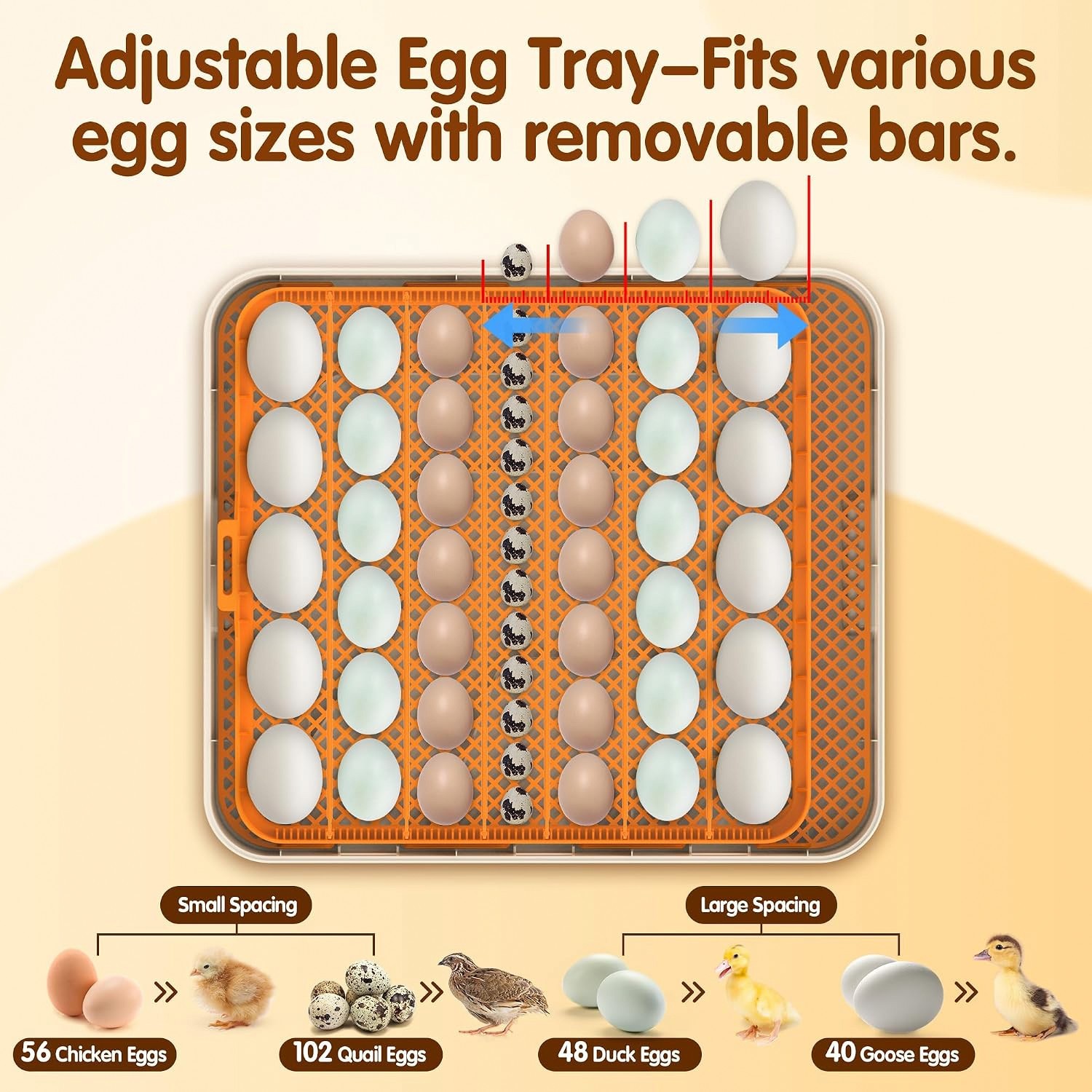 56 Egg Incubator for Hatching Eggs Automatic Egg Turning Temp & Humidity Control