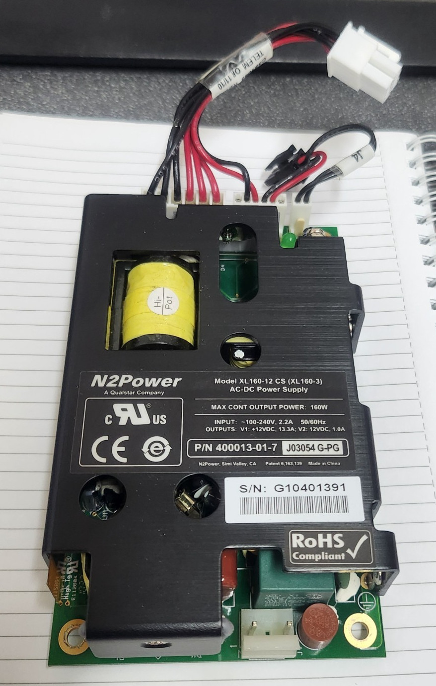 N2Power XL160-12 CS (XL160-3) PN 400013-01-7 J03054 G-8G Industrial Power Supply