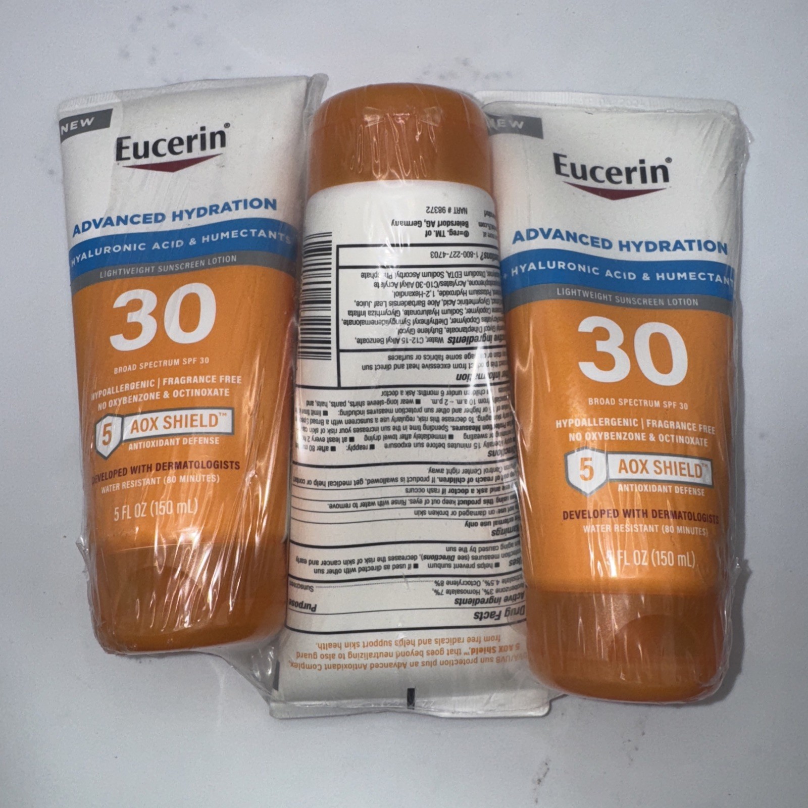3 Eucerin Advanced Hydration Hyaluronic Acid & Humectants SPF 30 Sunscreen