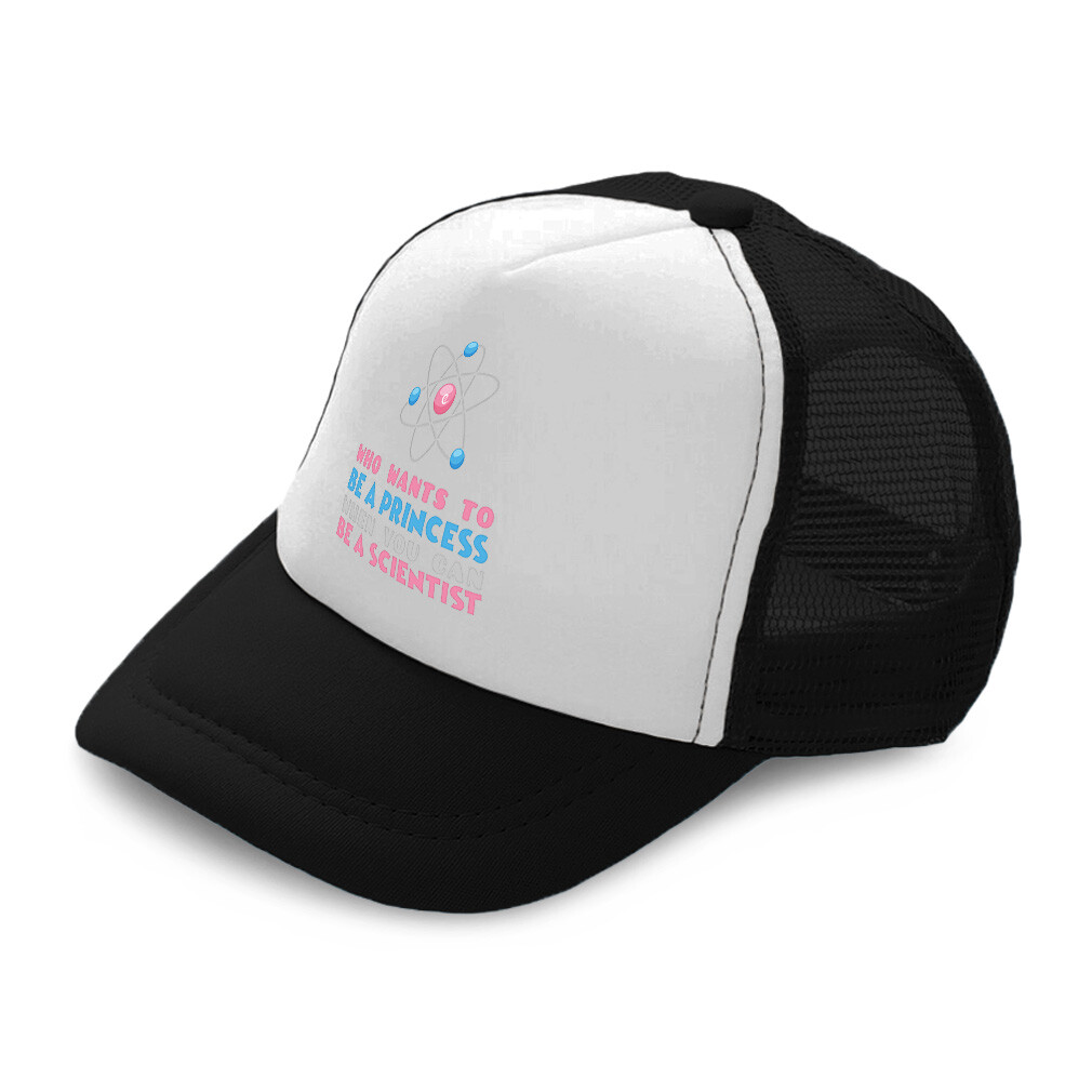 Kids Trucker Hat Wants to Be Princess Scientist Polyester Boys Caps & Girls Caps
