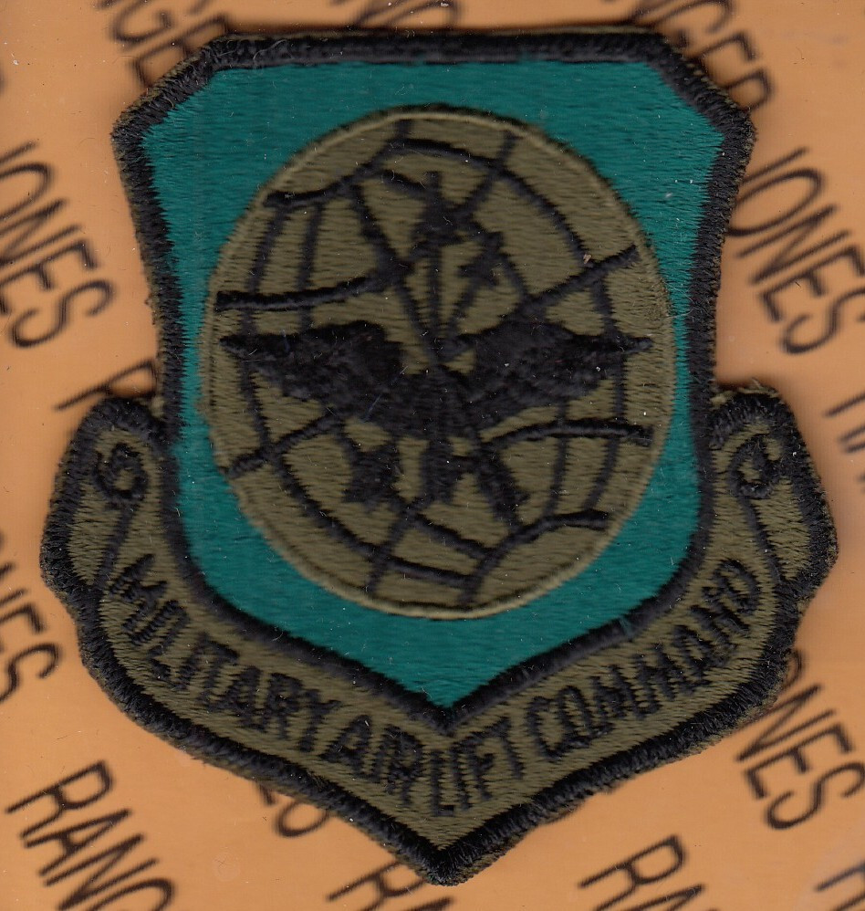 USAF Air Force Military Airlift Command MAC OD Green Black ~3.25" patch c/e A