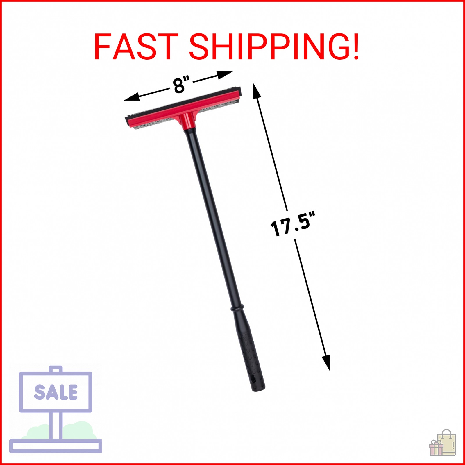 DSV Standard Window Squeegee for Car Windows, 2-in-1 Window Cleaner for Car Wind