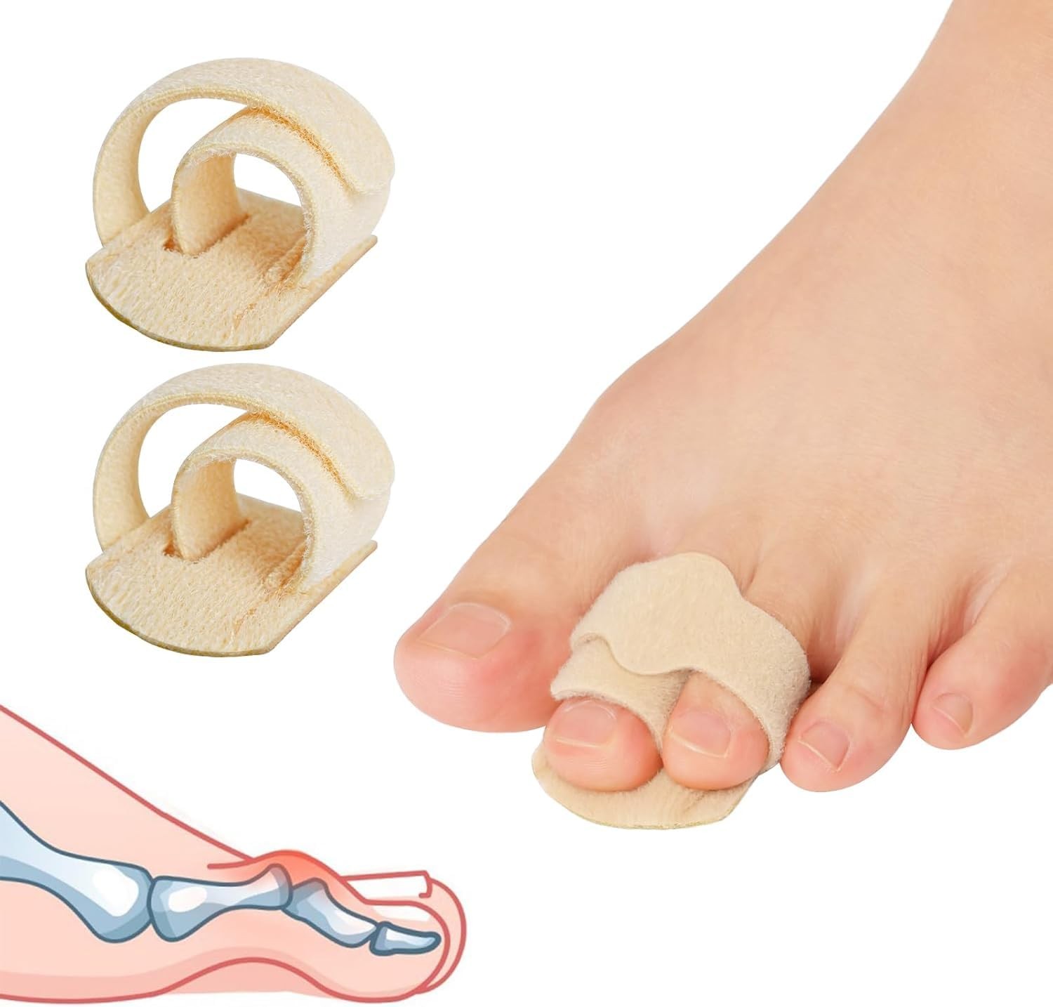 JUMPOW Hammer Toe Straightener - Broken Wraps,Hammer One Size, Beige