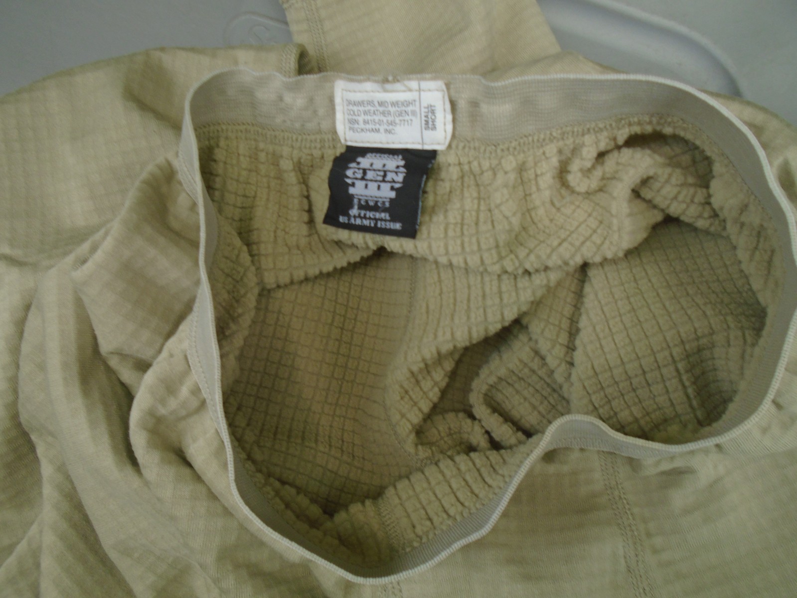 US Military Mid Weight Cold Weather Drawers Waffle Fleece Small Short 2001 242-R