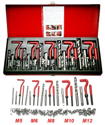131PCS Thread Rethread Helicoil Type Repair Kit Metric M5 M6 M8 M10 M12 set