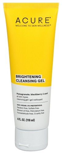 Acure Brightening Cleansing Gel, 4 fl oz (118 ml) 100% Vegan