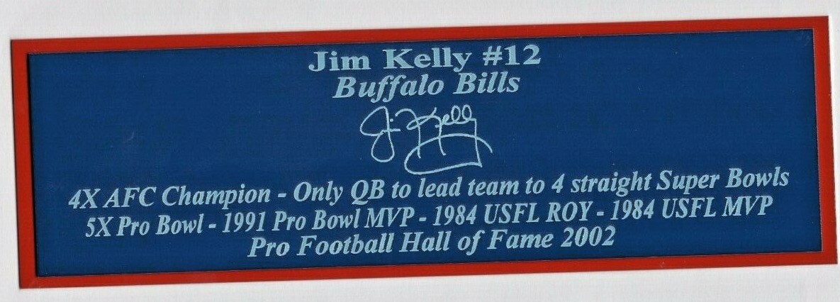 Buffalo Bills Big 4 Kelly Smith Thomas Reed Autograph Nameplate 4X AFC Champion