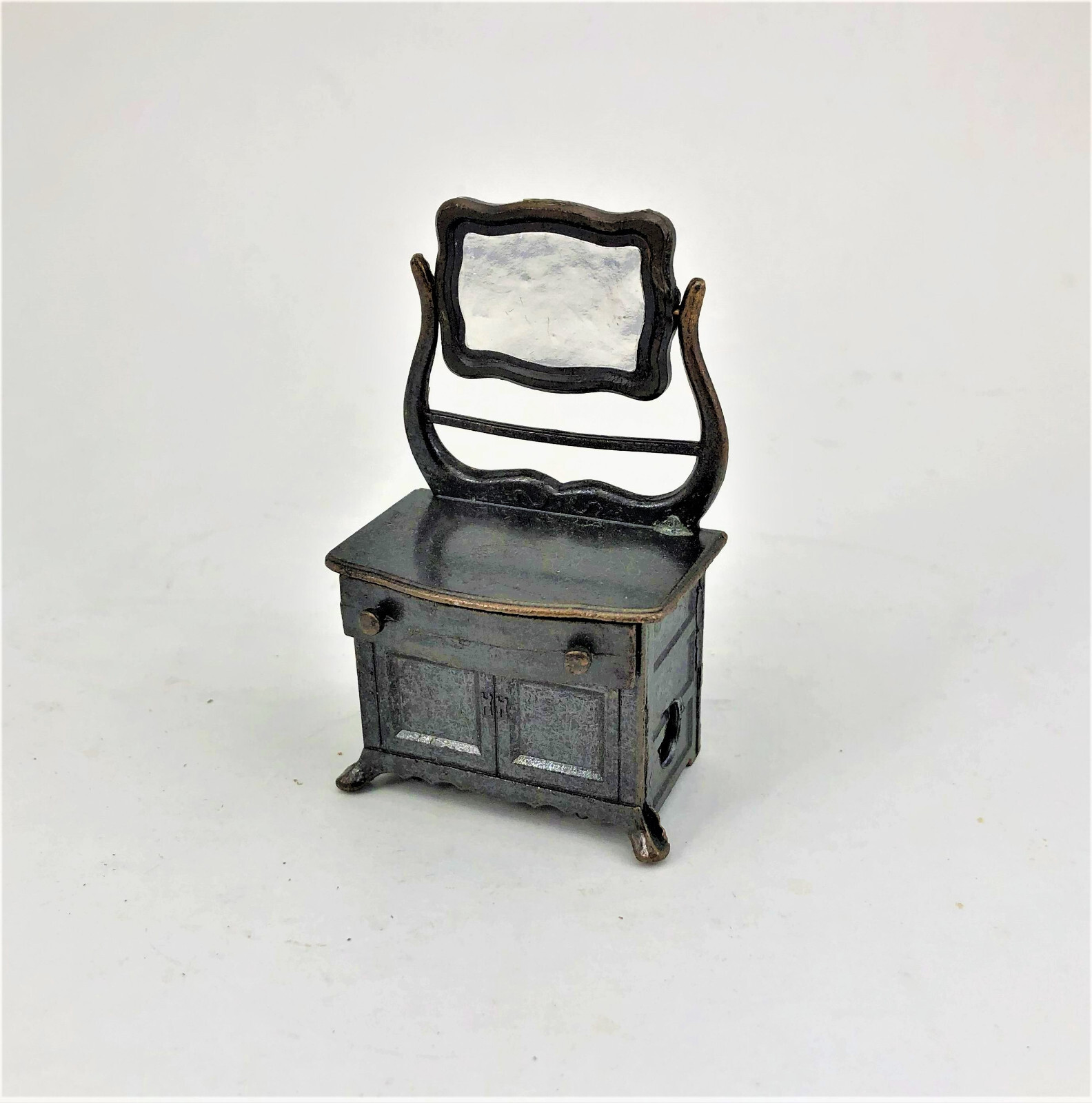 Vintage Die Cast Miniature Mirrored Washstand Dresser Pencil Sharpener