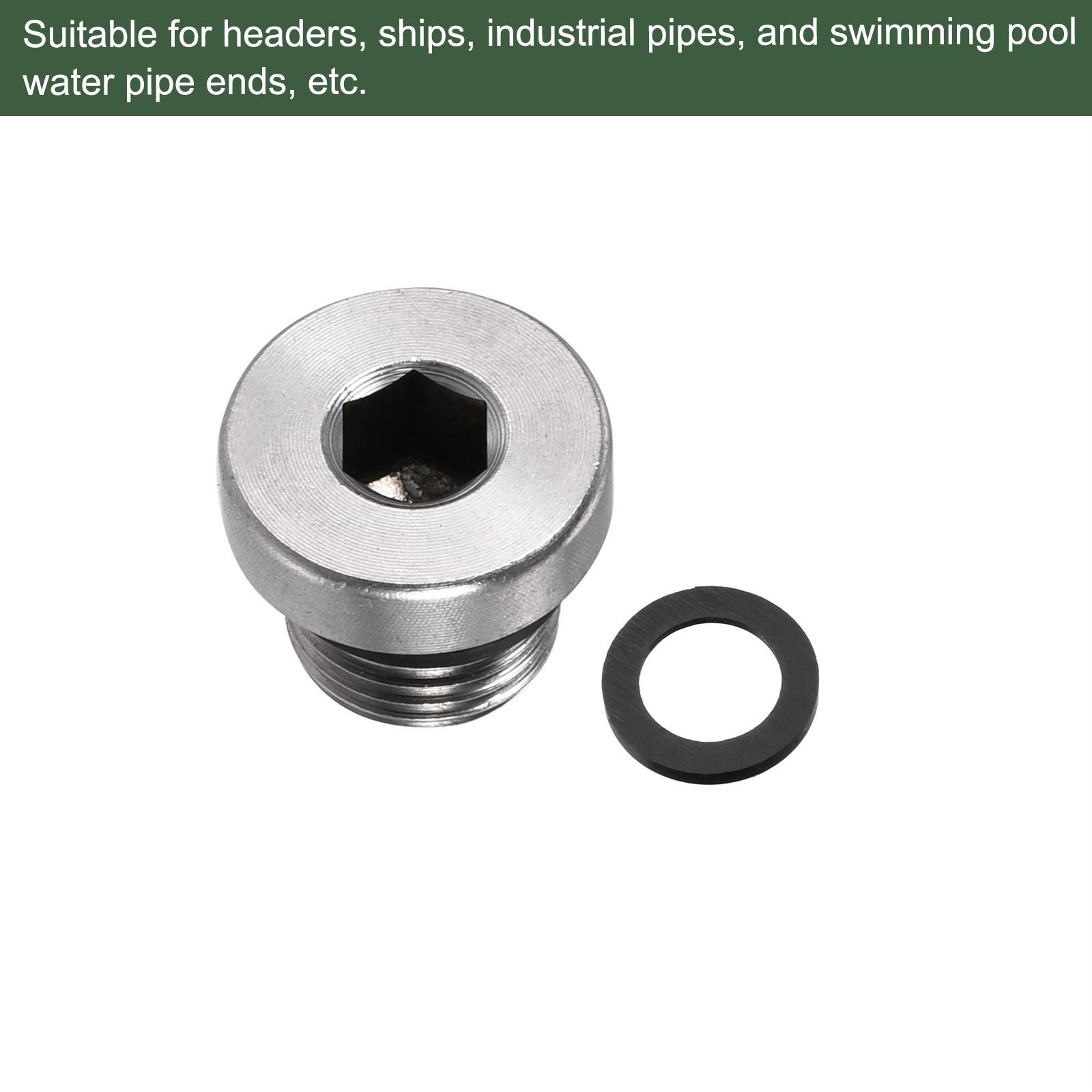 M10 x 1 Stainless Steel Internal Hex Head Socket Pipe Fitting (Silver)