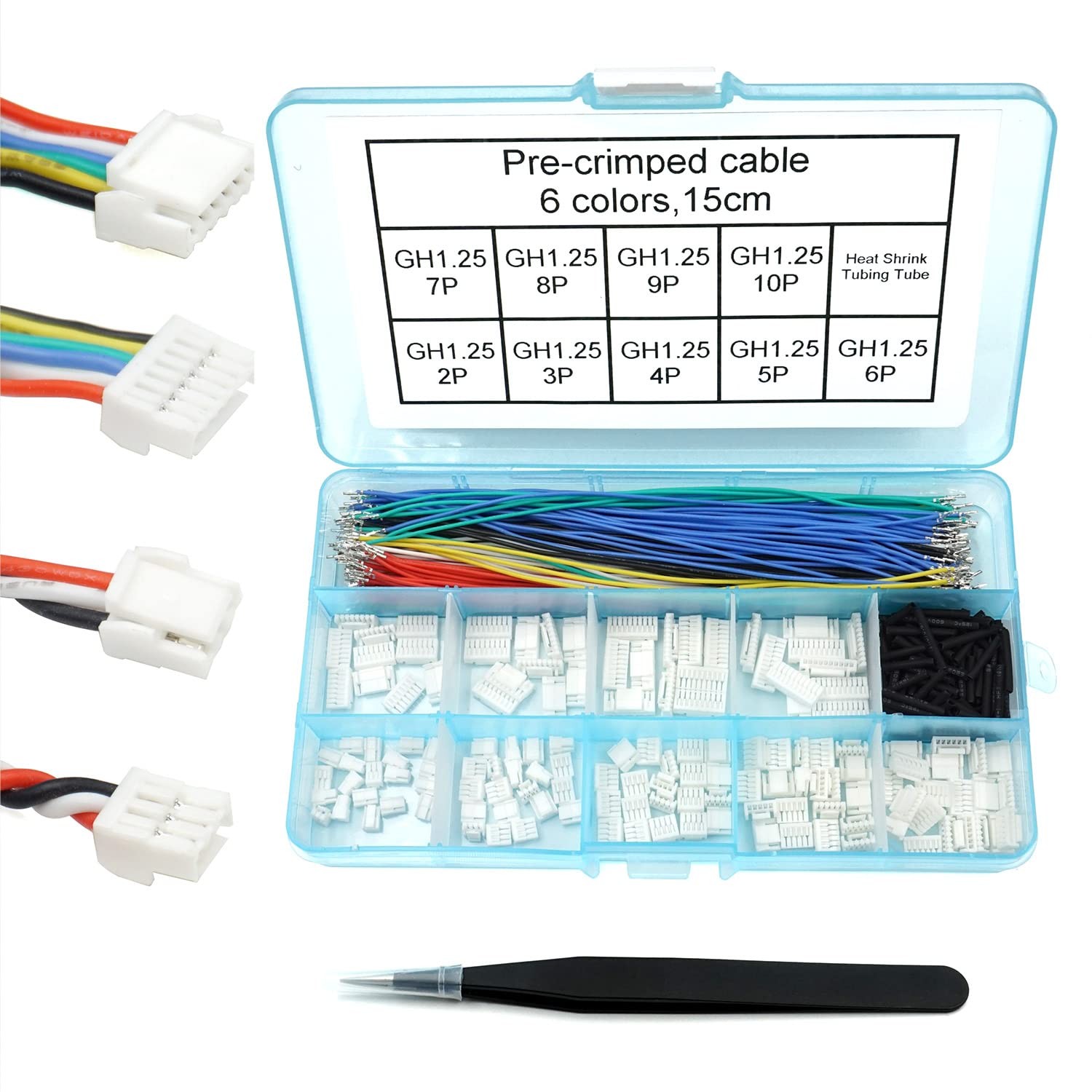 elechawk GH1.25 Connectors and Pre-Crimped Silicone Cables Compatible with JS...