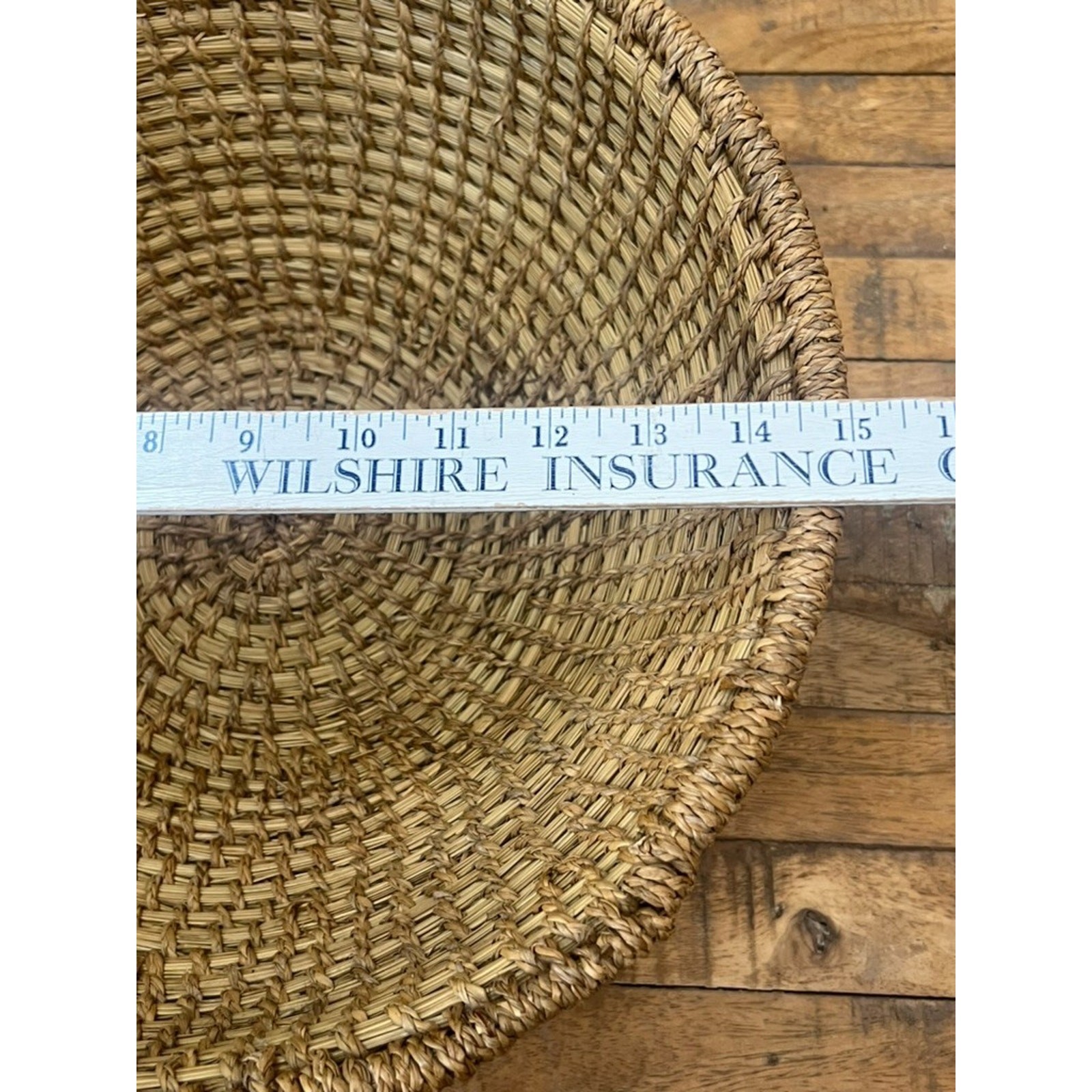 Handwoven Large Rattan Wicker Basket 15" Brown Tan