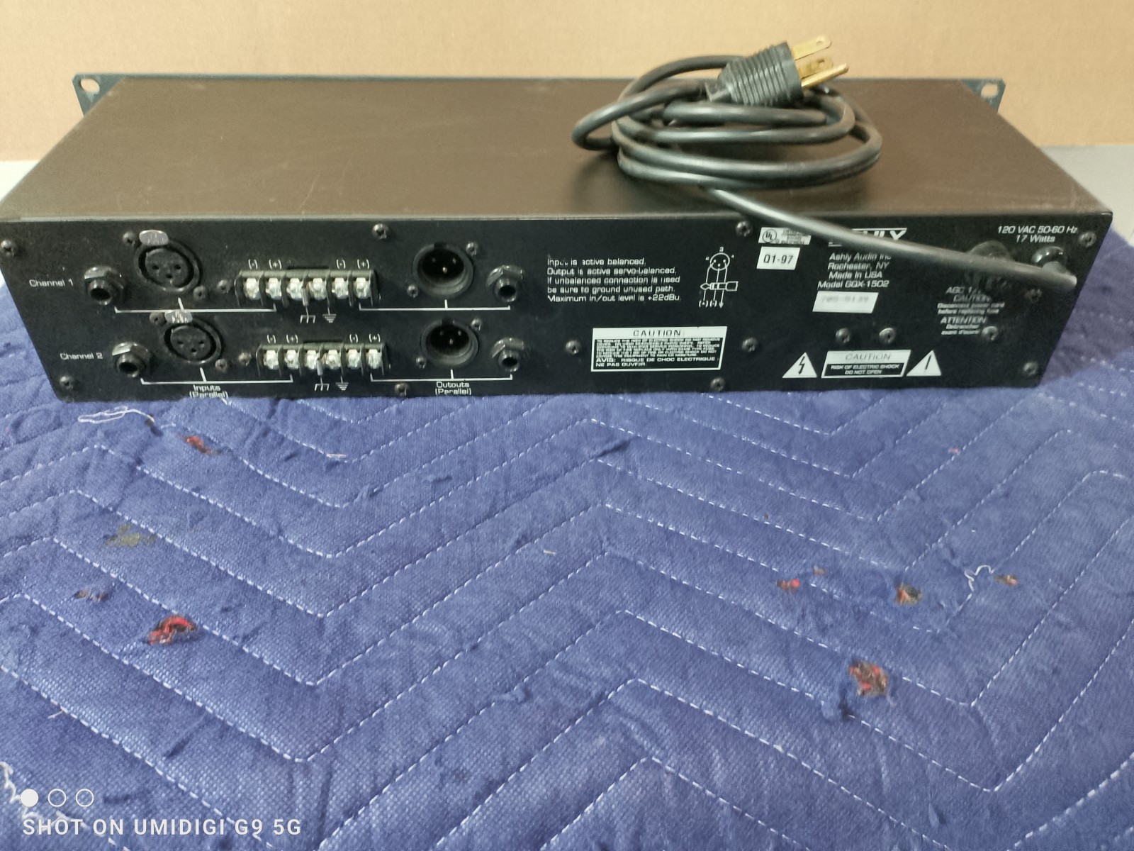 Ashly GQX-1502, Stereo 15 Band Graphic Equalizer, Eq, Rack