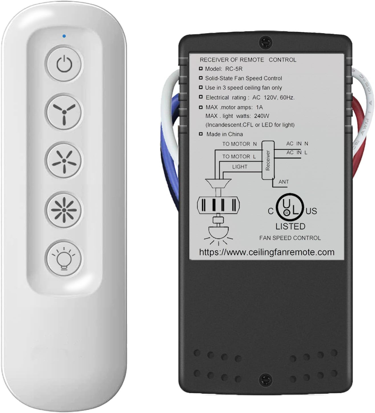Universal Ceiling Fan Remote Control Kit for Replaced | Replacement for Hunter H