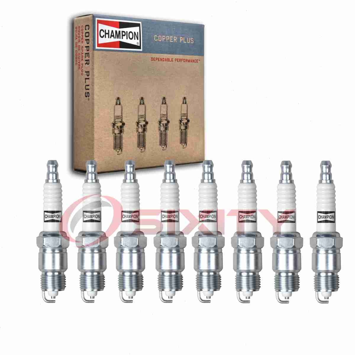 8 pc Champion Copper Plus Spark Plugs for 1971 Mercury Cyclone 6.6L V8 ls