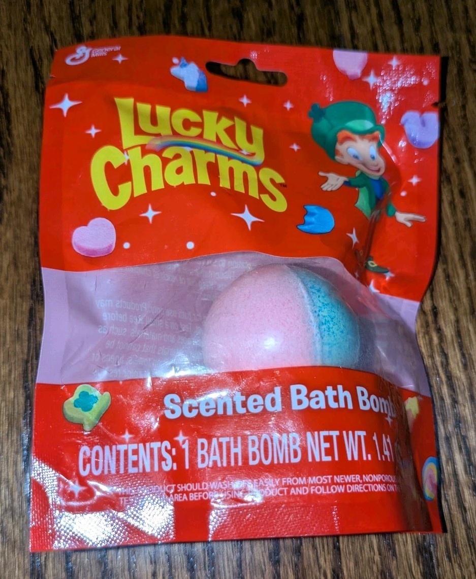 Lucky Charms Fruit Cereal Scented Bath Bomb General Mill Snack Gift Tub Rare OOP