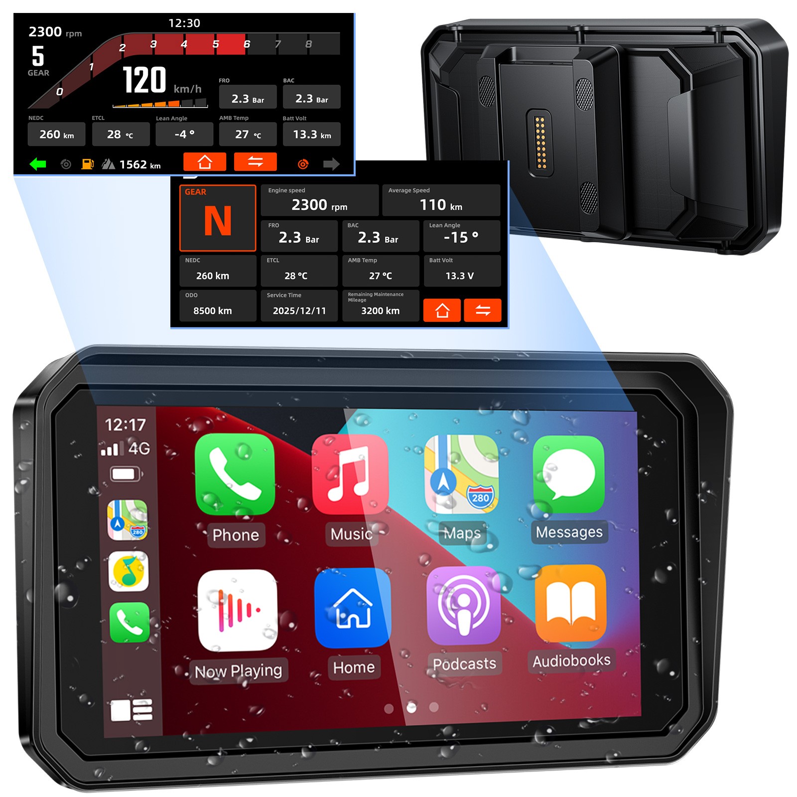 6" Motorcycle CarPlay GPS Navi for BMW, iOS/Android Native Protocol Support