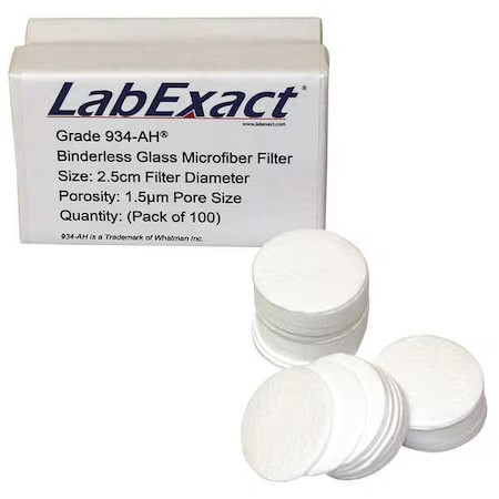 Labexact Lss-Ah2500 Glass Mic Filter, 2.5 Cm Dia, 1.5 Um, Pk100