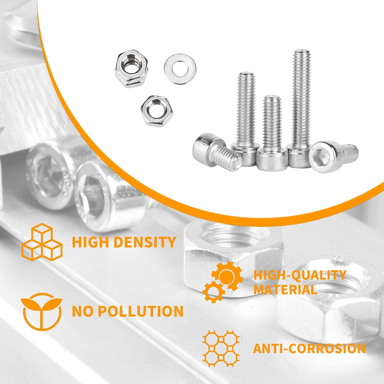 750 Pcs M2.5 Screws, Nuts and Washers Set - Metric Hex Socket Head Cap Bolts Kit