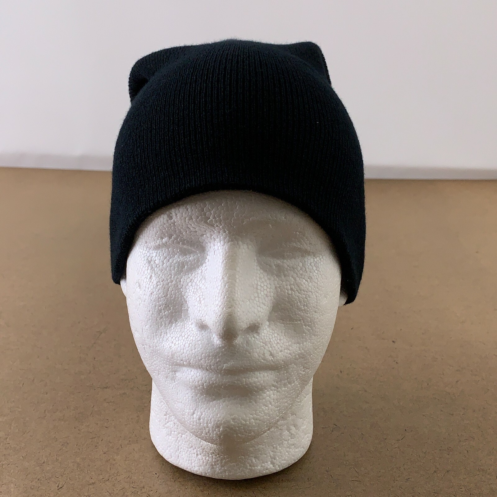 Yupoong YP Classics Adult One Size Fits All Black Ribbed Cuffed Knit Beanie New
