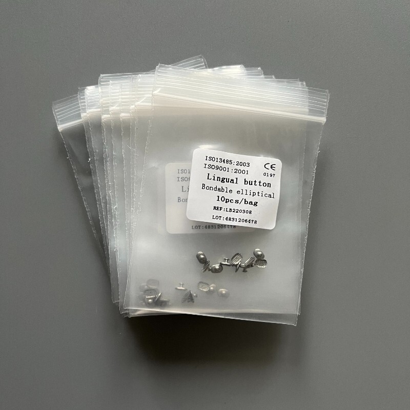 100 Pcs Dental Lingual Buttons Orthodontic Bondable Rectangular Mesh Base