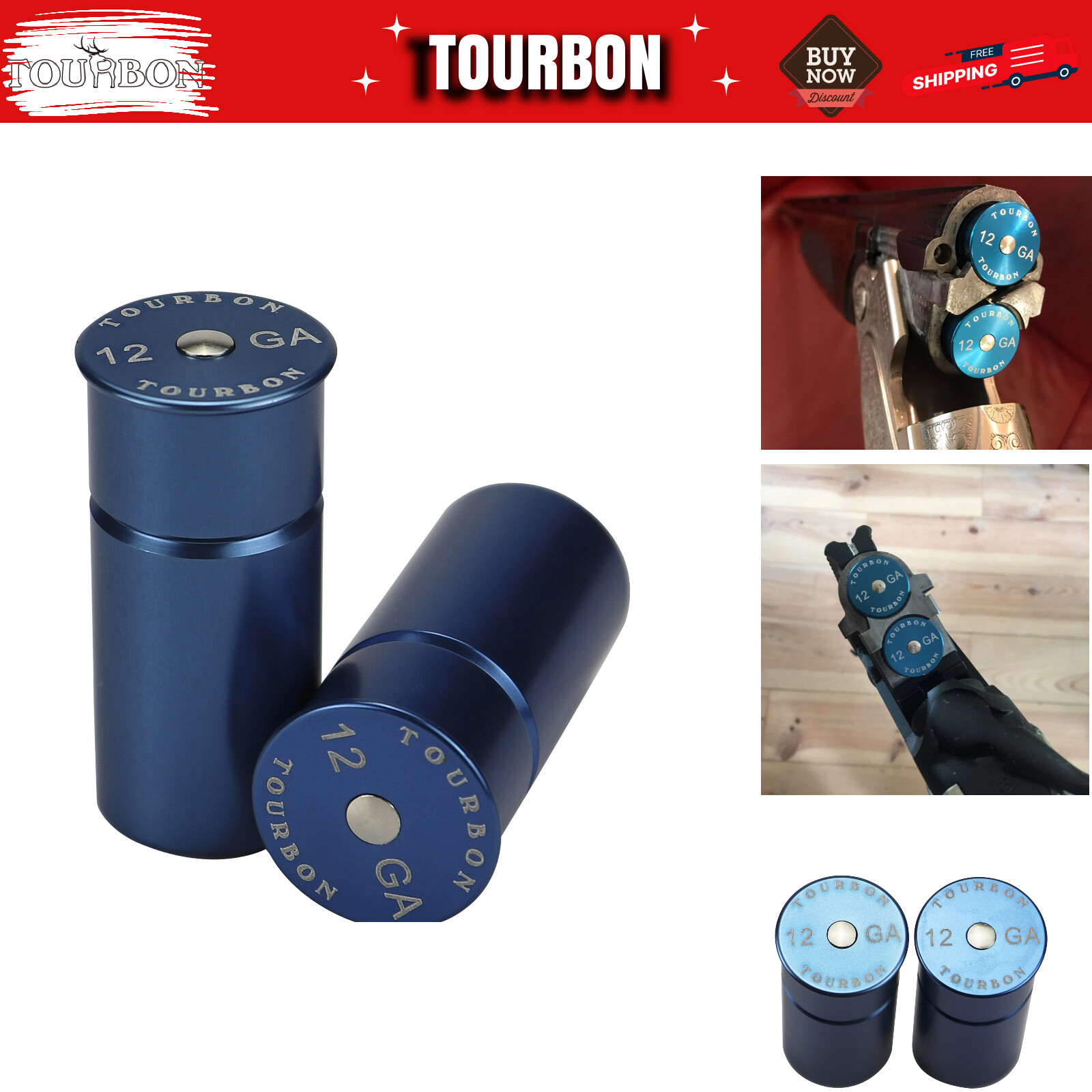 TOURBON Pair  12 GA Shotgun Precision Metal Snap Caps Dummy Rounds Shot Training