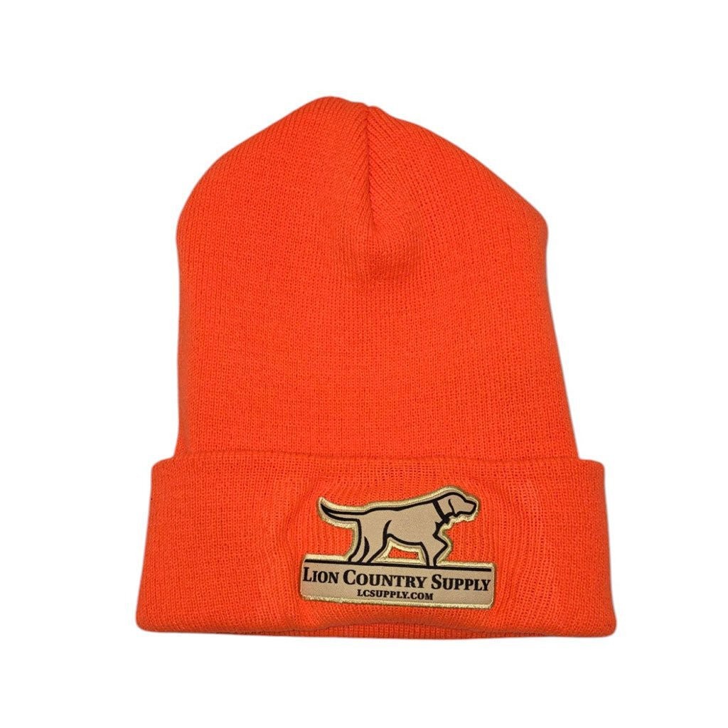 Lion Country Supply Logo Blaze Orange Beanie