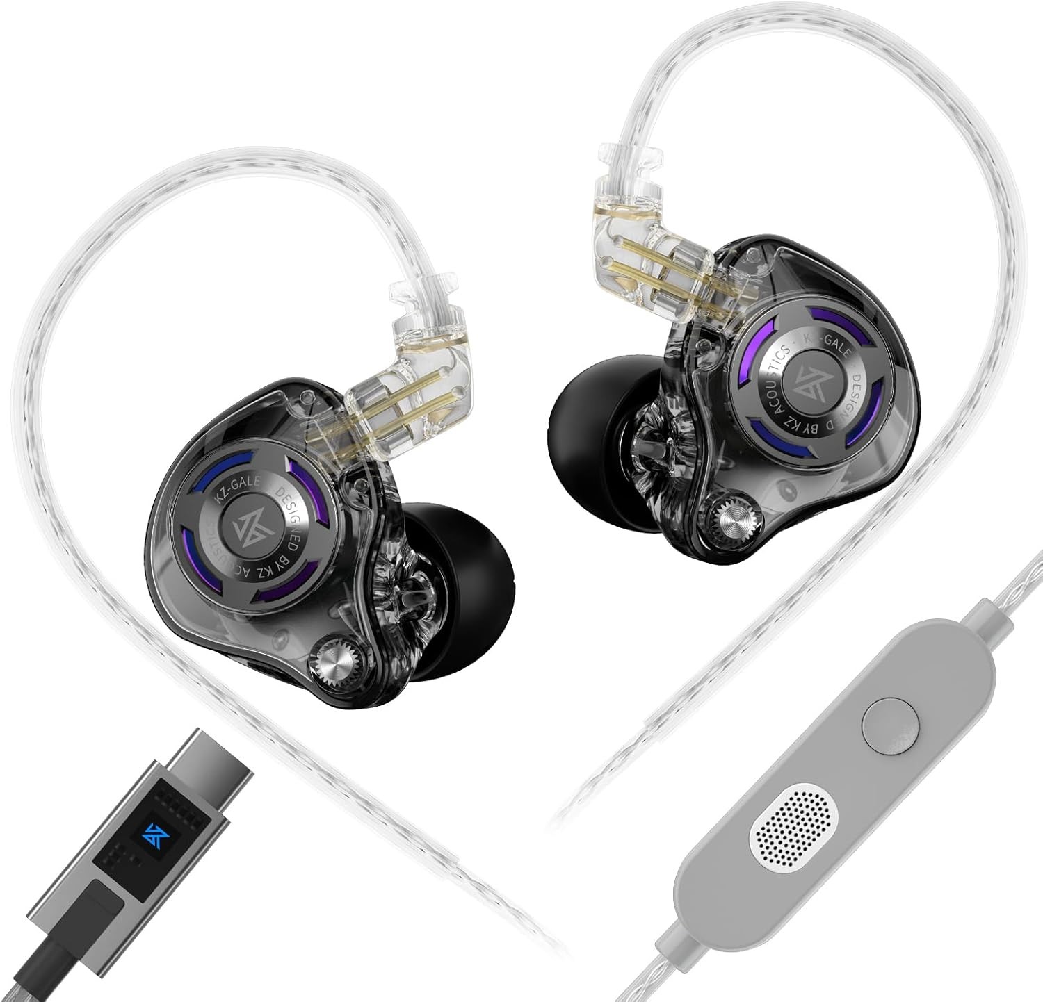 KZ Gale in-Ear Monitor Headphones Gaming with Dual Mic, Wide Frequency Respon...