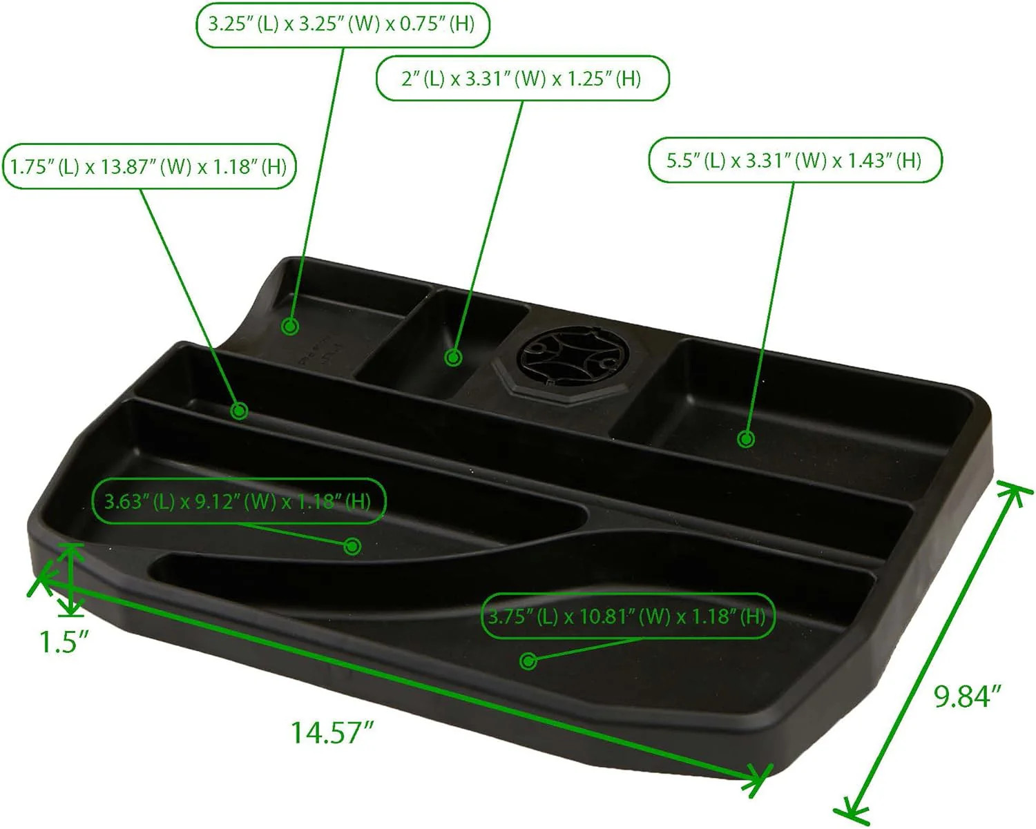 Mind Reader Under Desk Sliding Compartment Organizer, Black